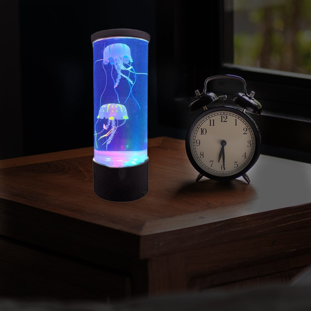 Jellyfish Water Tank Aquarium LED Lamp Color Changing USB/Battery Powered Bedside Desk Night Light for Home Decoration Kids Gift