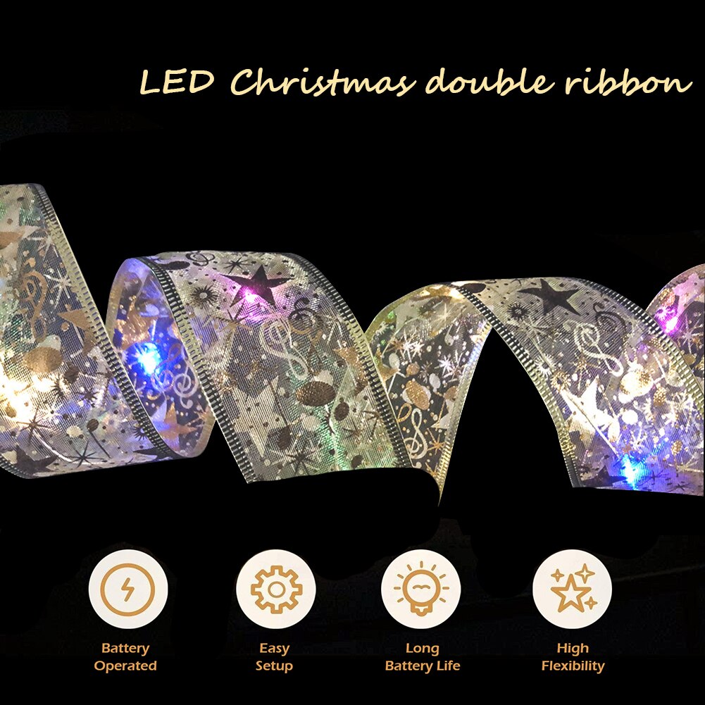 1/2m LED Fairy String Lights Copper Wire Ribbon Lamp Waterproof for Home Party Weddings Holiday Christmas Tree Decorations Light