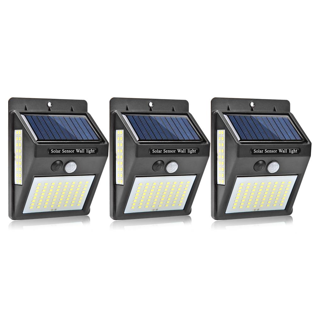 100LED Solar Power Light Outdoors Motion Sensor Waterproof Street Security Solar Wall Lamp for Garden Decoration