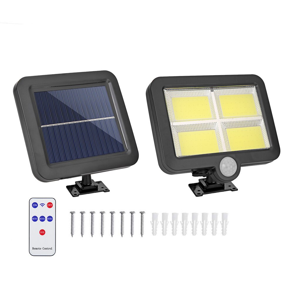 128LED Solar LED Light Outdoors IP65 Waterproof Remote Control Motion Sensor Solar Wall Lamp For Garden Decoration