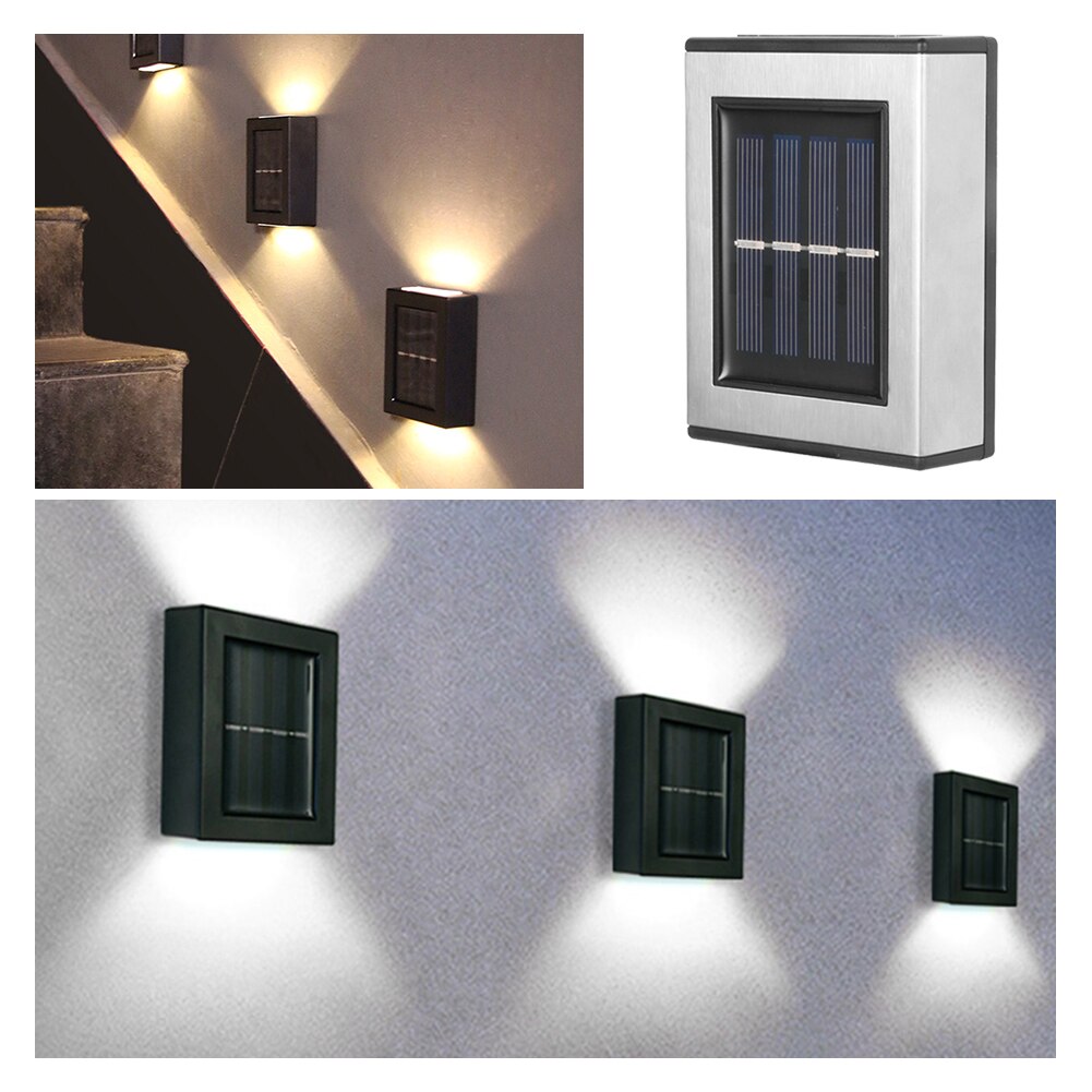 Solar Lamps Outdoor Solar Wall Lamp Light Waterproof Up And Down Garden Decorative Wall Lamp Street Lamps Home Stair Solar Light