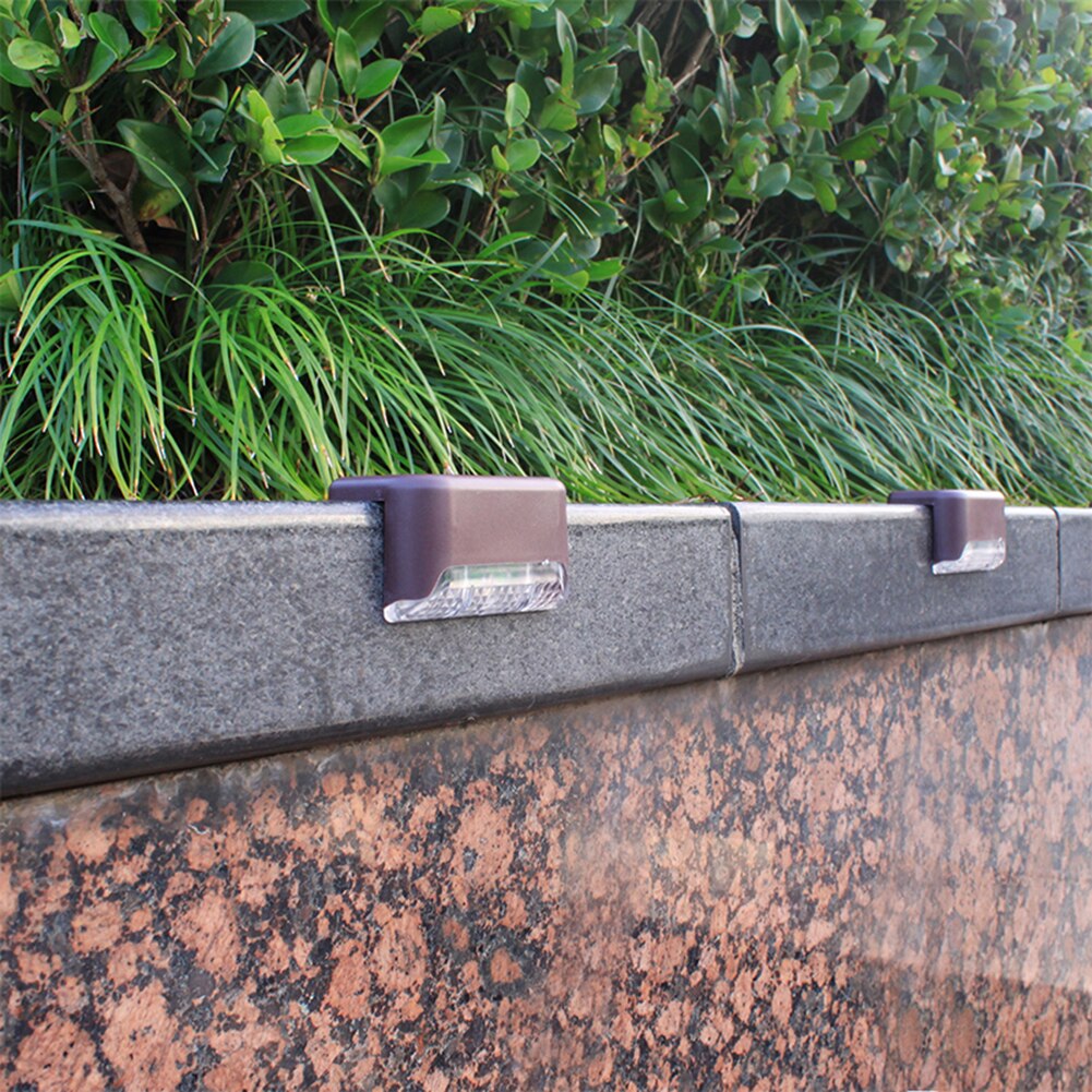 4/8pcs LED Solar Path Stair Lamp Outdoor IP65 Waterproof Wall Light Garden Landscape Step Deck Lights Balcony Fence Solar Lights