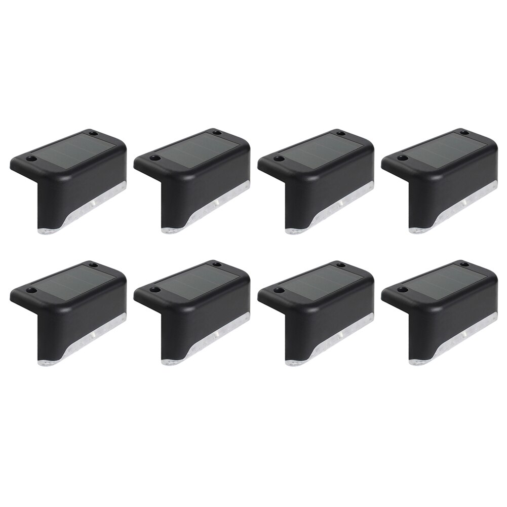 4/8pcs LED Solar Path Stair Lamp Outdoor IP65 Waterproof Wall Light Garden Landscape Step Deck Lights Balcony Fence Solar Lights