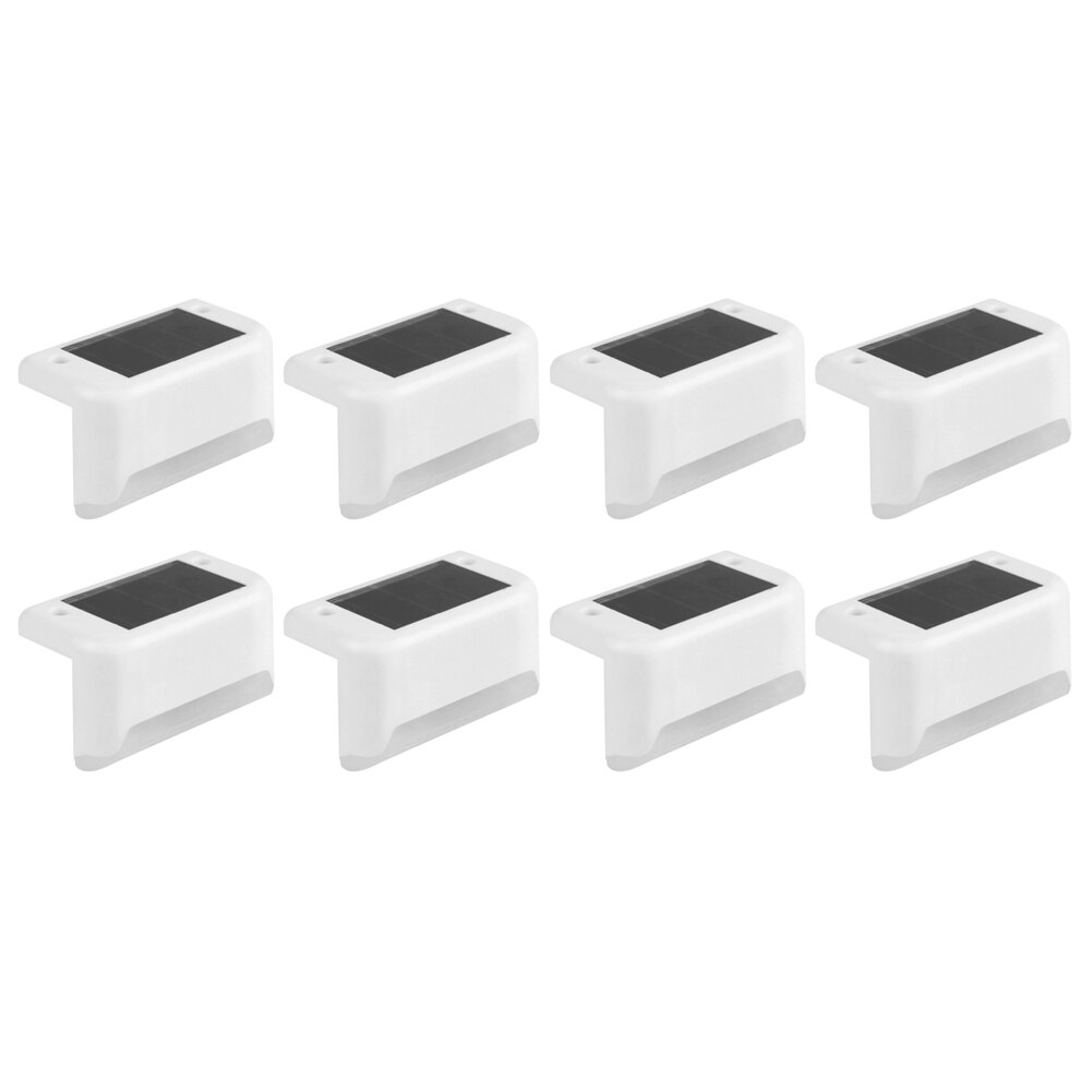4/8pcs LED Solar Path Stair Lamp Outdoor IP65 Waterproof Wall Light Garden Landscape Step Deck Lights Balcony Fence Solar Lights