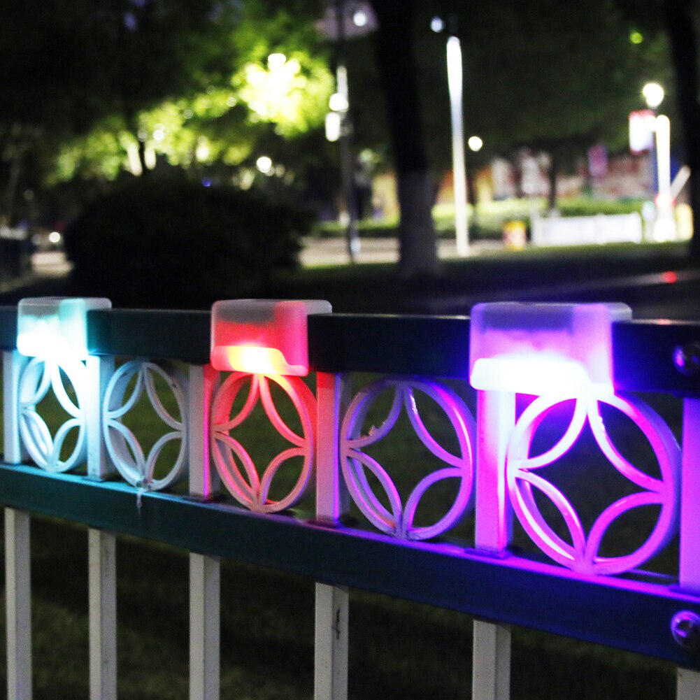4/8pcs LED Solar Path Stair Lamp Outdoor IP65 Waterproof Wall Light Garden Landscape Step Deck Lights Balcony Fence Solar Lights