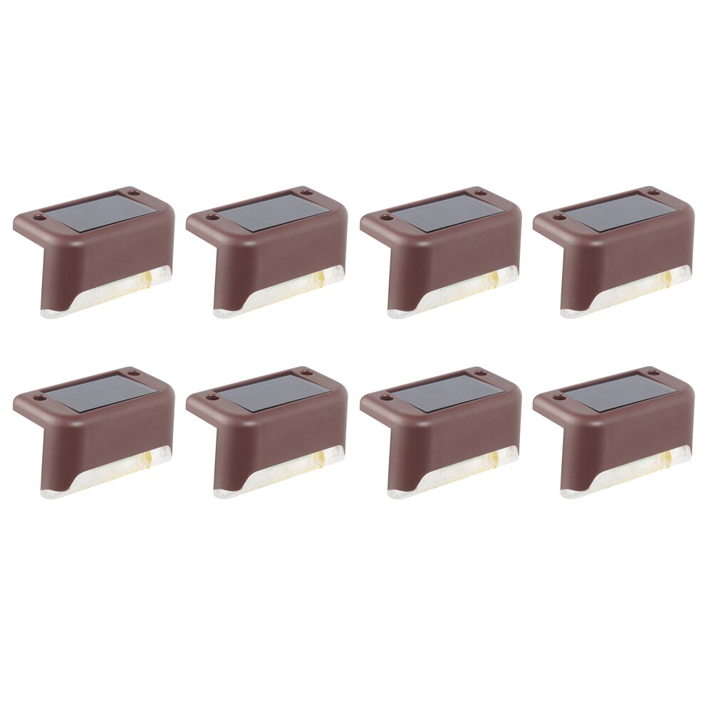 4/8pcs LED Solar Path Stair Lamp Outdoor IP65 Waterproof Wall Light Garden Landscape Step Deck Lights Balcony Fence Solar Lights