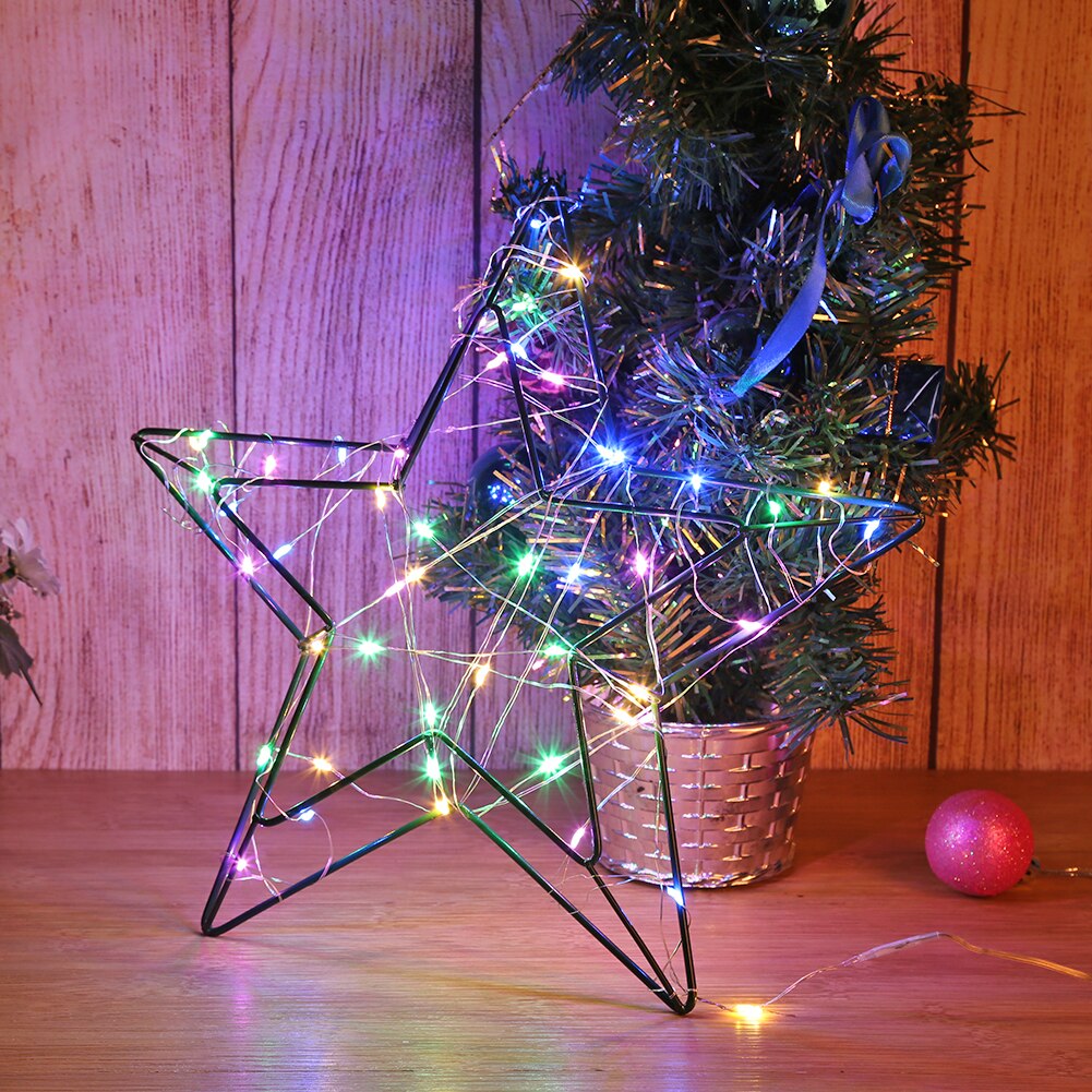 5m 50 LED Fairy String Night Lights Wrought Iron Christmas Wedding Garland Lamp for Indoor Outdoor Garden Decoration Lighting