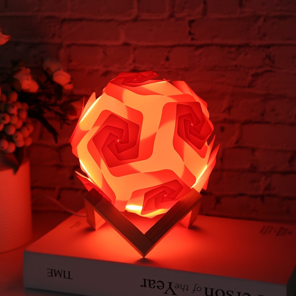 Nordic Modern Table Lamp Night Light Wooden Moon Round Ball Desk USB Light Home Bedroom Christmas Decoration Kid Children Gifts