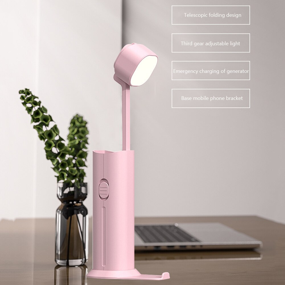 LED Desk Lamp Foldable Eye Protect Study Table Night Light 3 Modes DC 5V USB Charging Portable Outdoor Flashlight Lighting