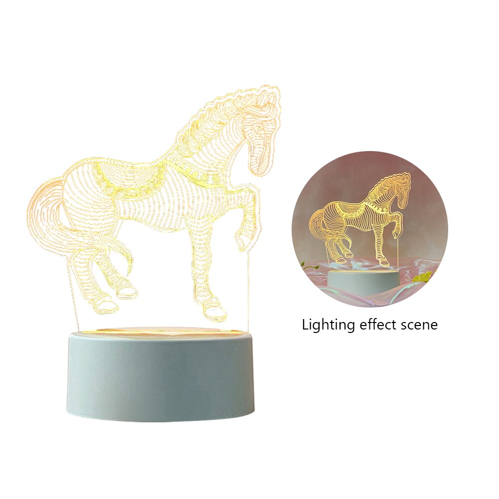 3D Acrylic LED Night Light USB Kids Bedroom Bedside Table Lamp Birthday Party Decoration Night Lamp Lighting Christmas Home Gift