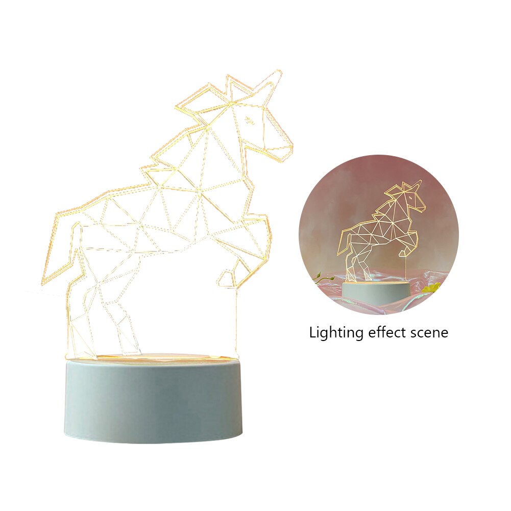 3D Acrylic LED Night Light USB Kids Bedroom Bedside Table Lamp Birthday Party Decoration Night Lamp Lighting Christmas Home Gift