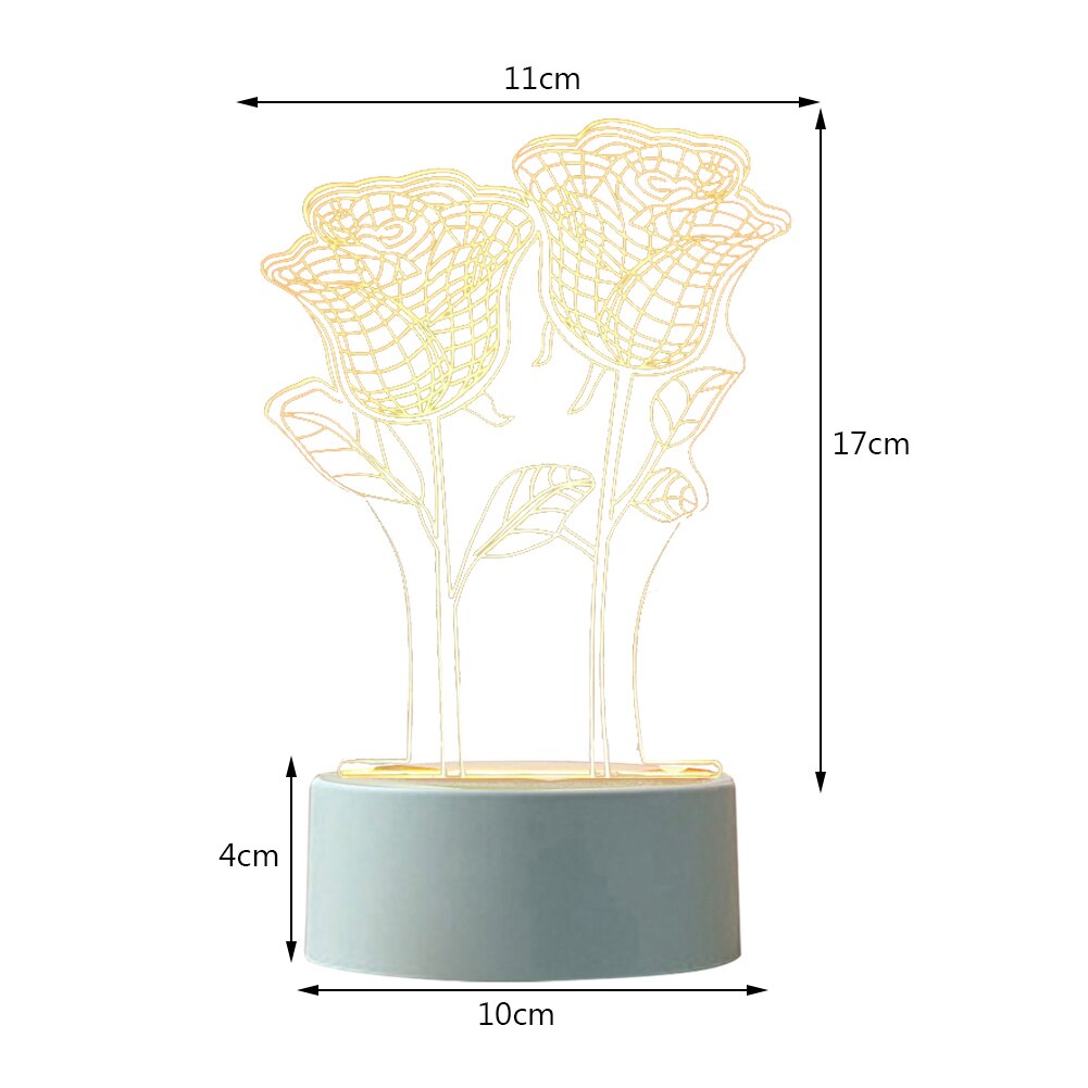 3D Acrylic LED Night Light USB Kids Bedroom Bedside Table Lamp Birthday Party Decoration Night Lamp Lighting Christmas Home Gift