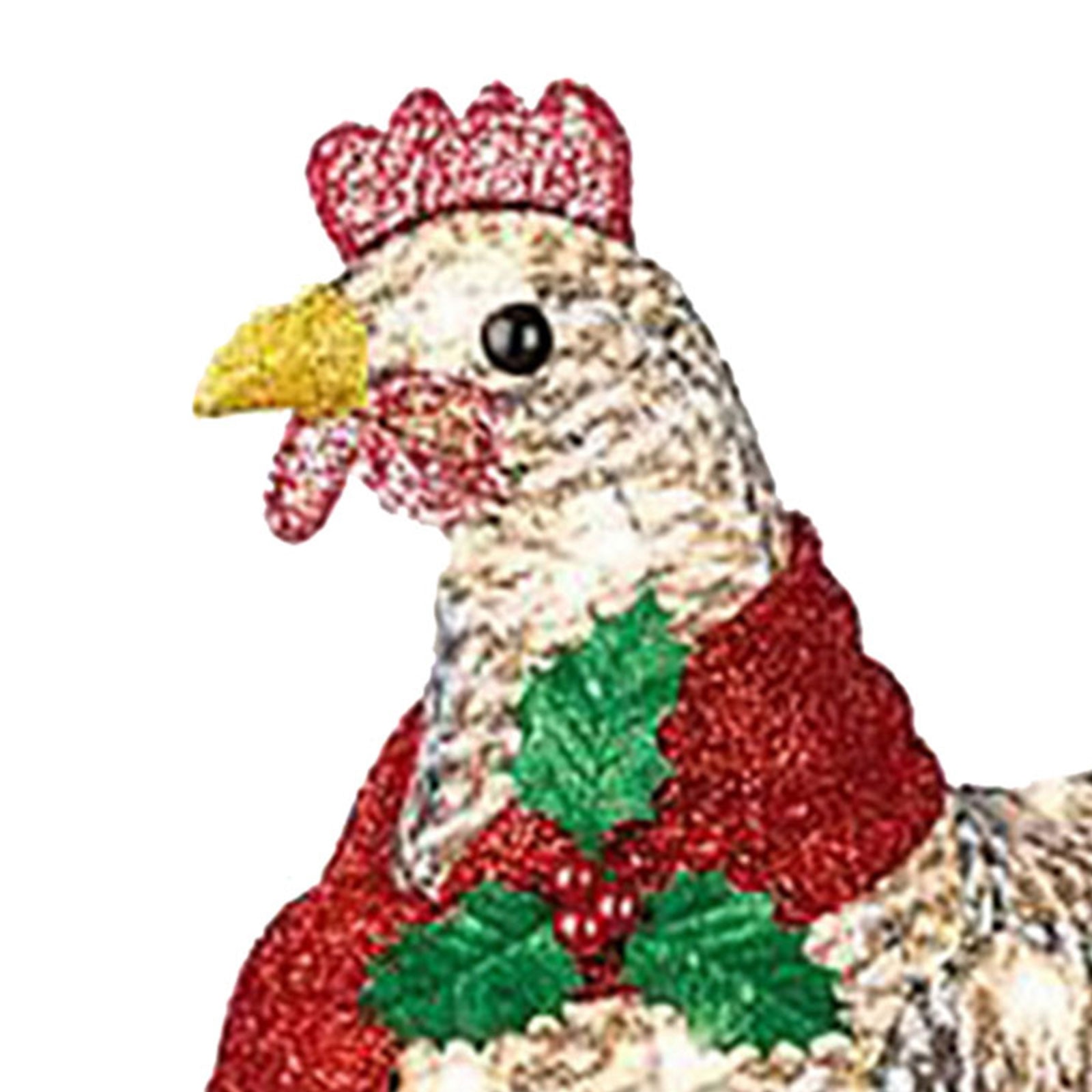Christmas Light-Up Chicken with Scarf Holiday Decoration Light Yard Garden Xmas Atmosphere Ornaments Outdoor Garden Decoration