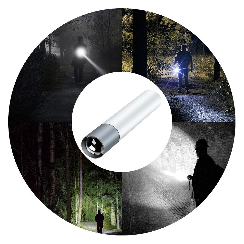 Mini Portable Powerful Flashlight USB Rechargeable Zoom Torch Strong Lighting Lamp LED Hand Lamp Flash Light for Camping Hiking