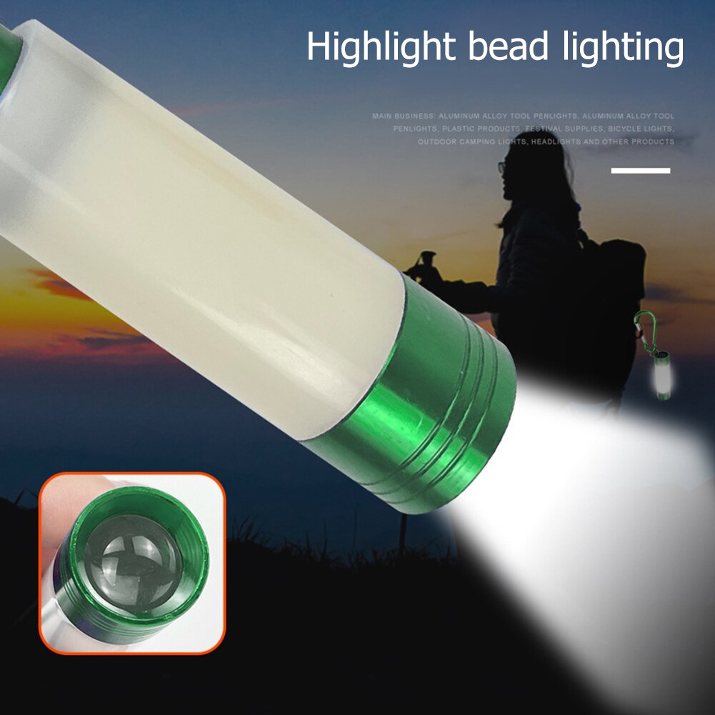 LED Flashlight 2 Lighting Mode Portable Keychain Torch Telescopic Zoom Night Lighting for Camping Hiking Emergency Backpacking