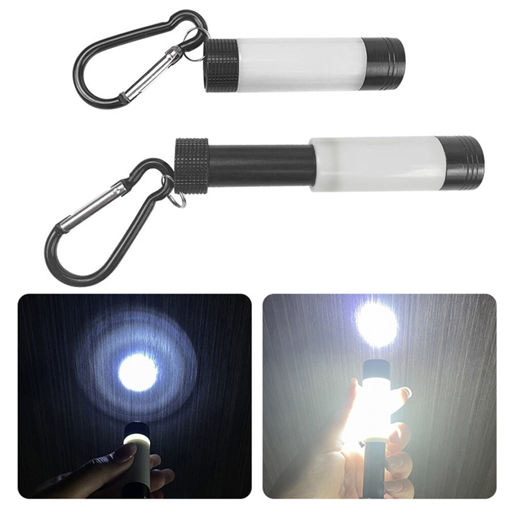 LED Flashlight 2 Lighting Mode Portable Keychain Torch Telescopic Zoom Night Lighting for Camping Hiking Emergency Backpacking