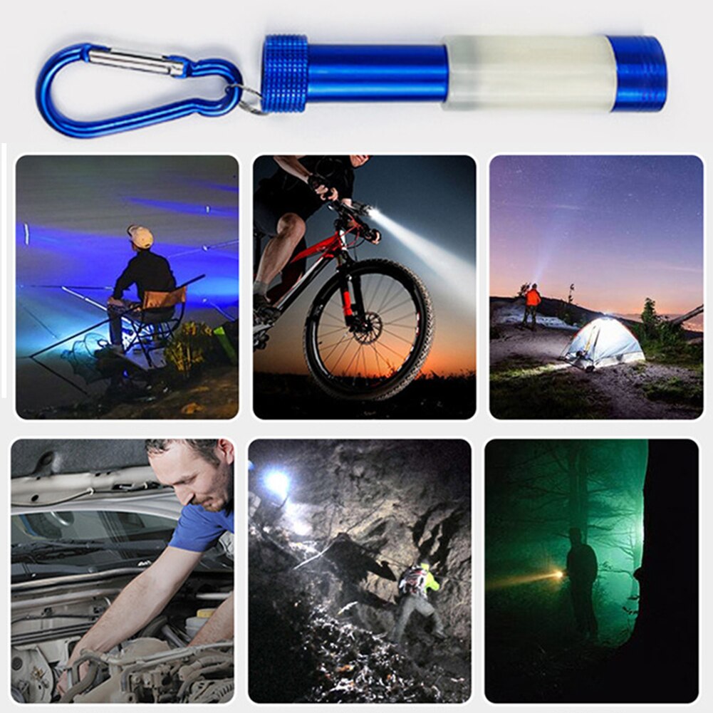 LED Flashlight 2 Lighting Mode Portable Keychain Torch Telescopic Zoom Night Lighting for Camping Hiking Emergency Backpacking