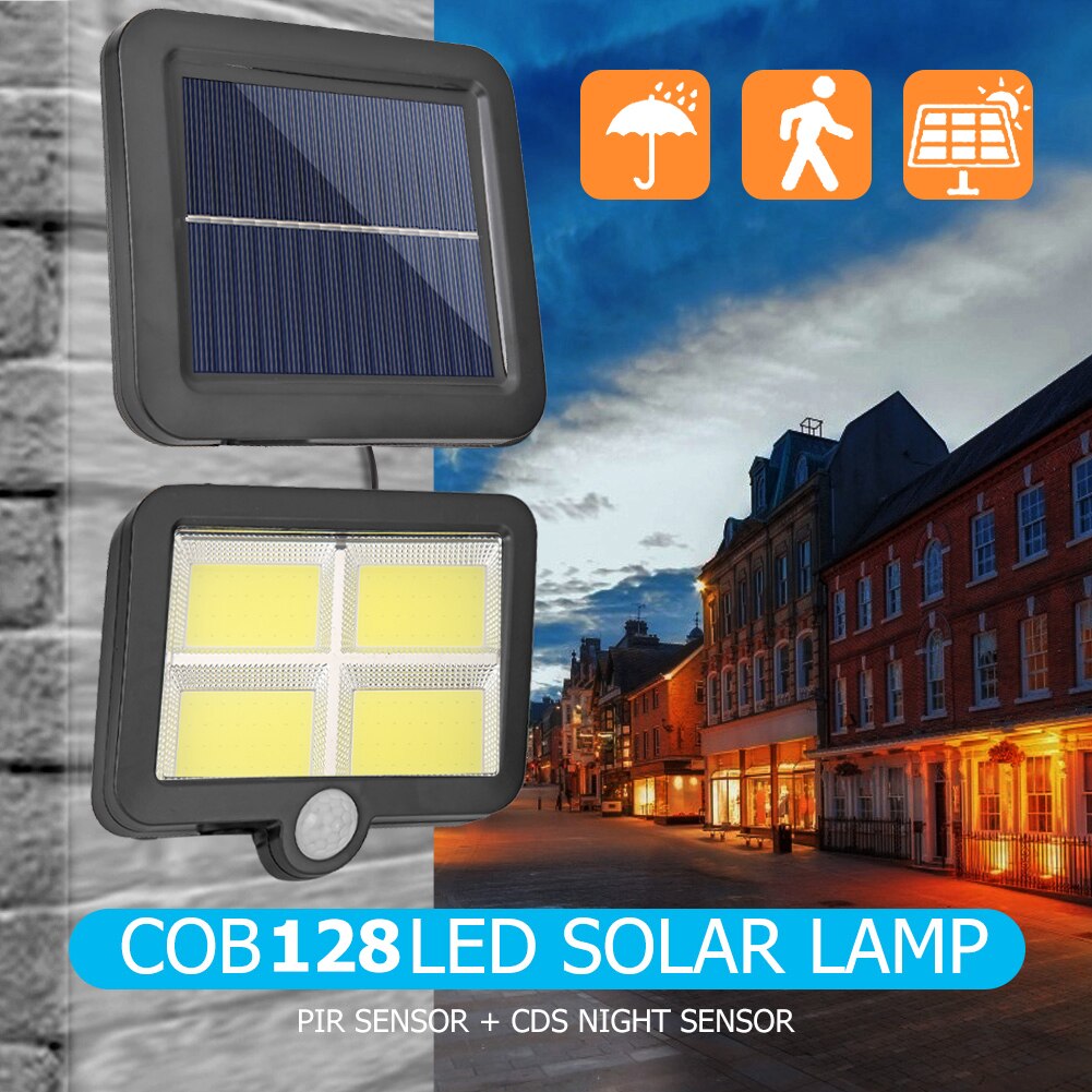 3 Modes 128LED Soalr light Outdoors Motion Sensor Wall Light IP65 Waterproof Spotlight Solar Powered Lamp Street Garden Light