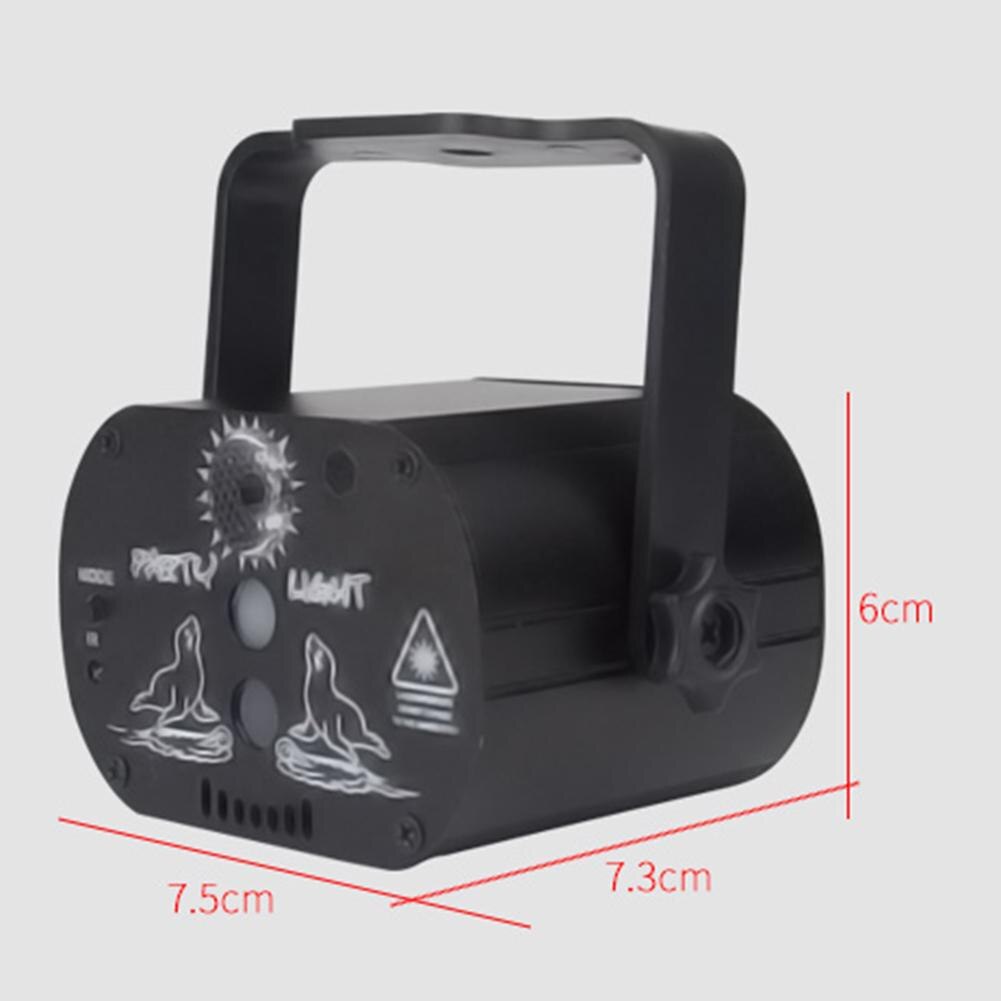 Mini Voice Control LED Laser Projector Light 60 Patterns USB Rechargeable Bar Club Party DJ Disco Stage Lighting
