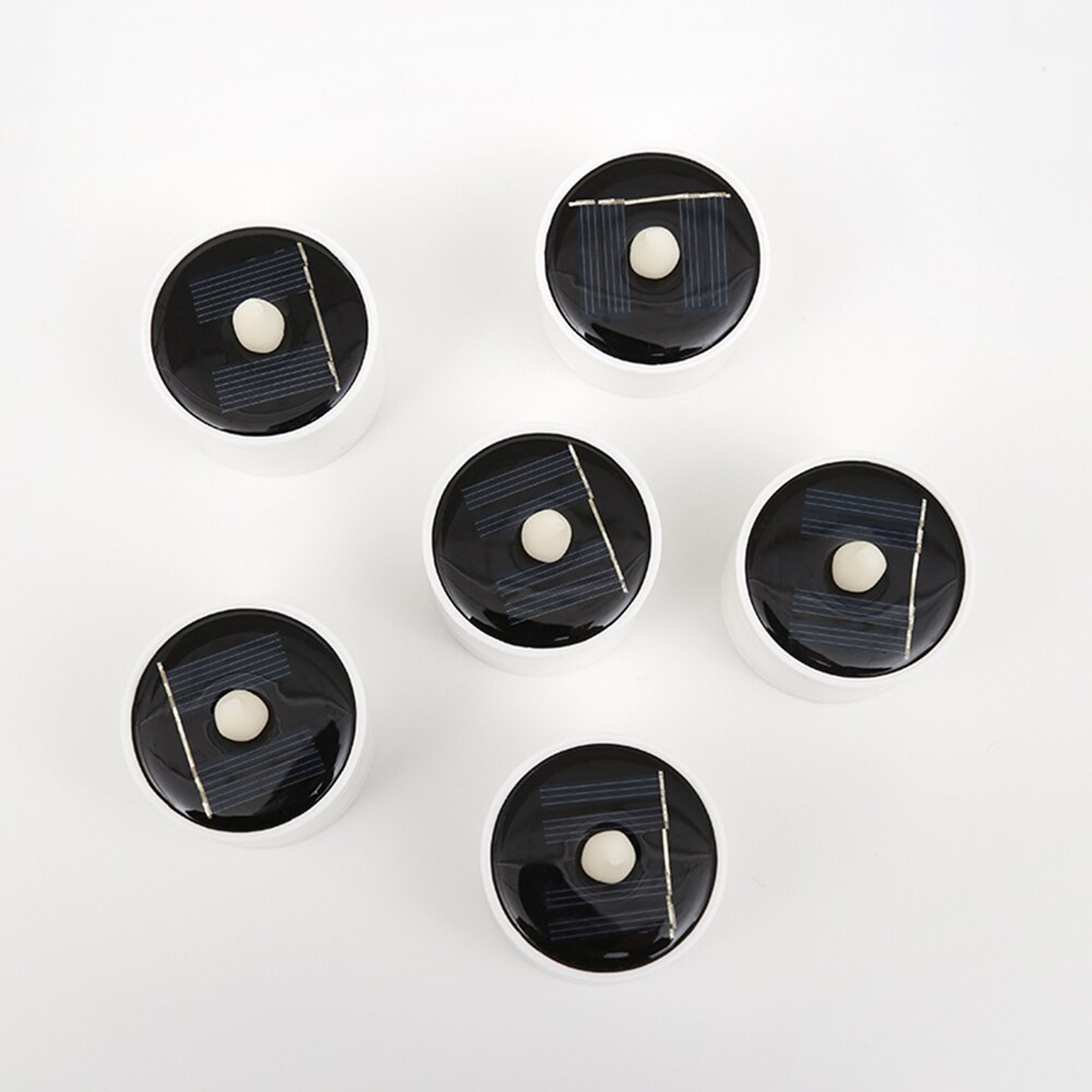6pcs Solar Flameless LED Candles Fake Flickering Tea Lights Outdoor Garden Solar Candles Light Romantic Wedding Party Decor