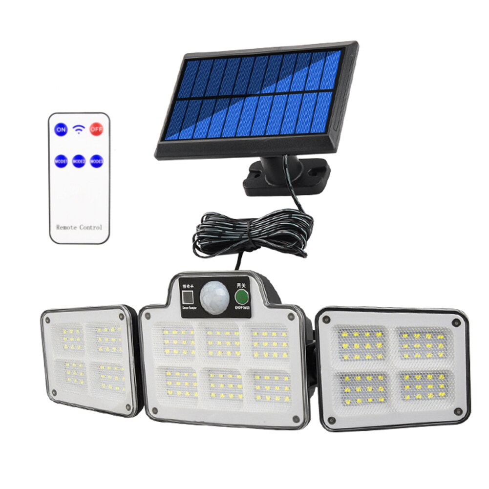186 LED Solar Wall Light Outdoor Land Stake 4 Head Rotary Motion Sensor Waterproof Split Solar Lamp for Garden Night Lighting