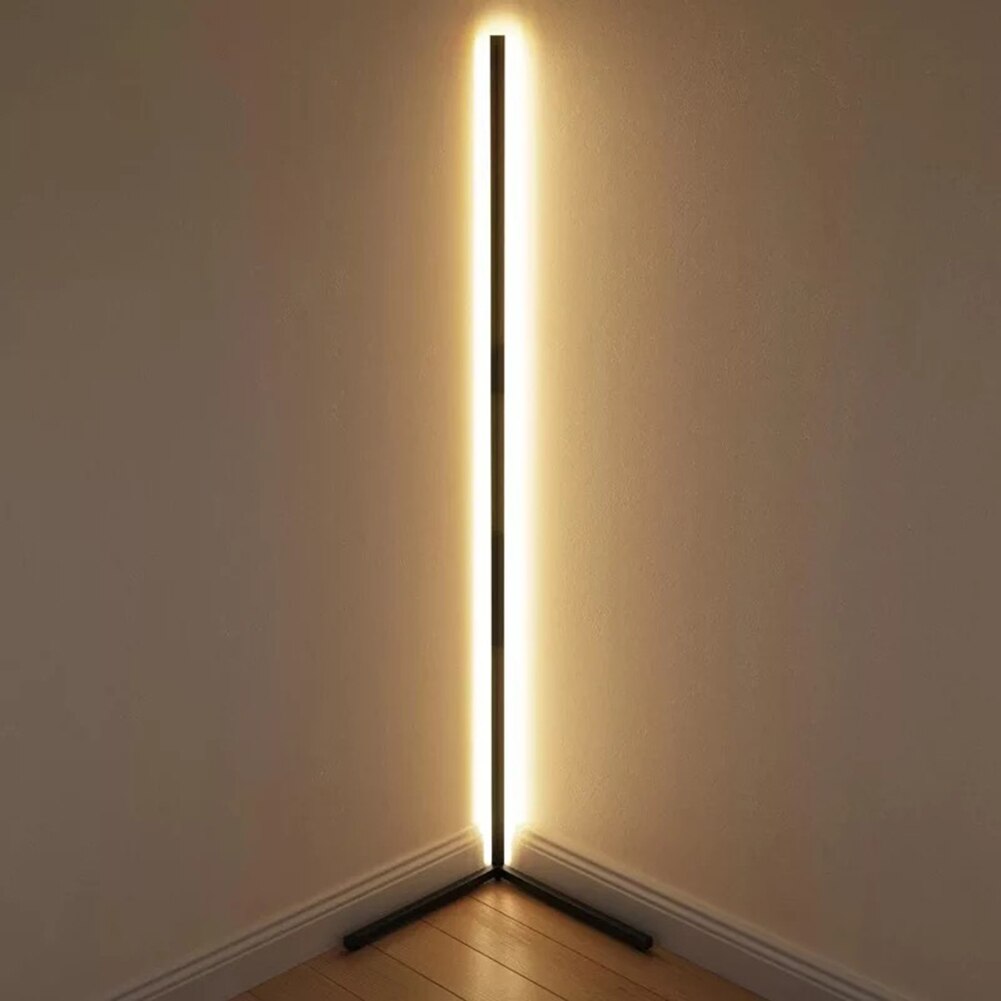 Nordic LED Floor Lamp Modern Simple Warm White Corner Rod Floor Light for Living Room Bedroom Atmosphere Standing Indoor Light