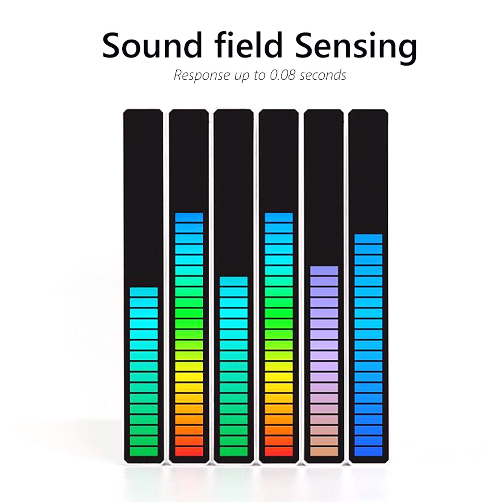 Voice-Activated Pickup Rhythm Lights Bluetooth-compatible 32 LED RGB Light Bar Colorful Music Level Light for Gaming Decoration