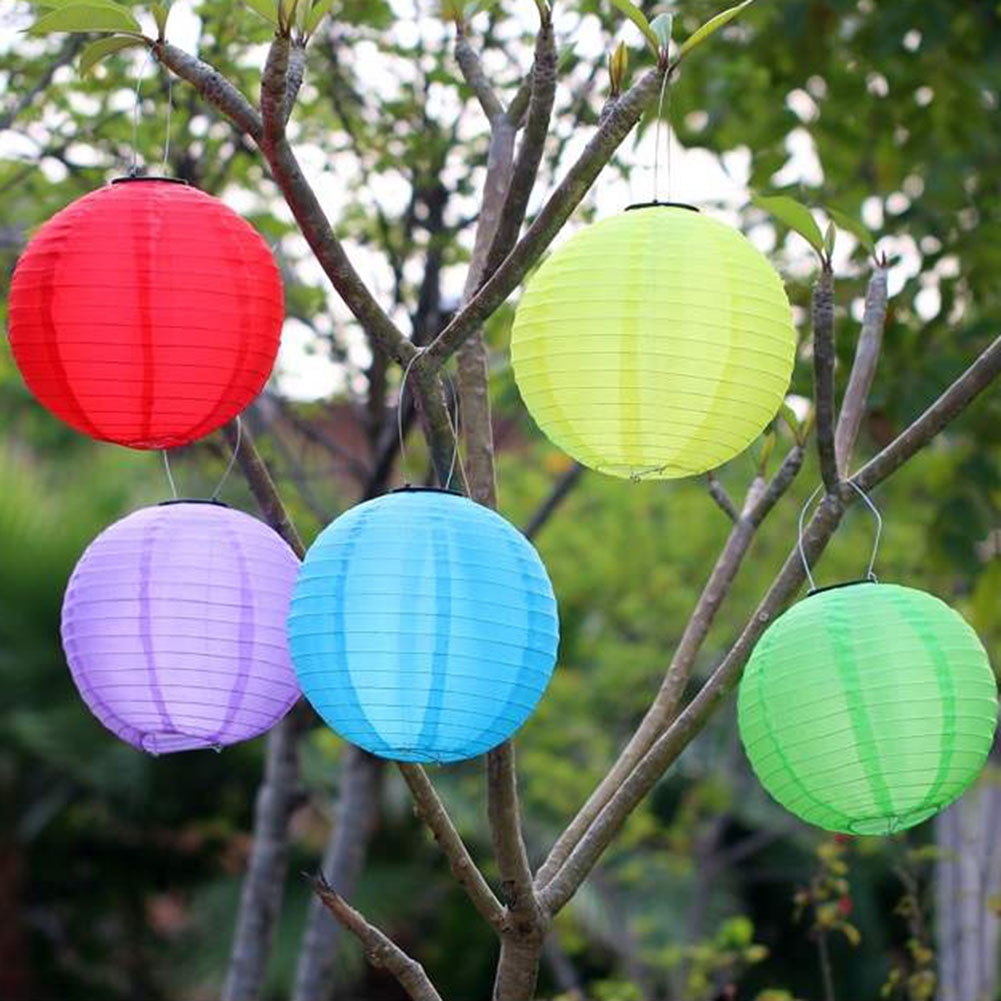 20cm IP55 Waterproof LED Solar Lantern Lamp Outdoor Hanging Light New Year Party Solar Lantern Light for Garden Decoration