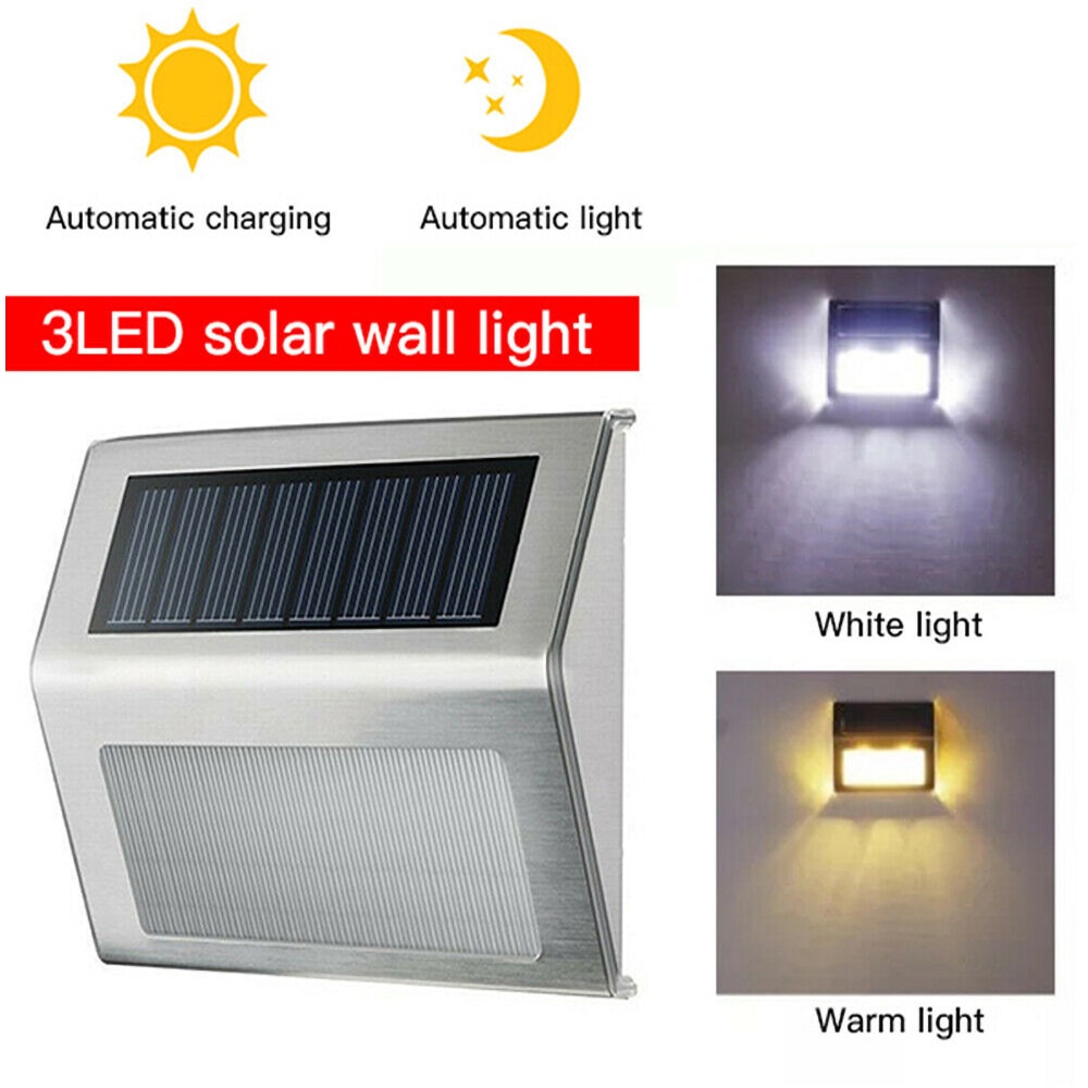 4PCS Solar Lamp Outdoor Fence Stairs Lights IP44 Waterproof LED Deck Light For Yard Patio Garden Decoration Solar Step Lights