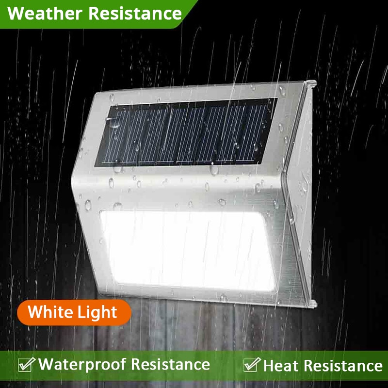 4PCS Solar Lamp Outdoor Fence Stairs Lights IP44 Waterproof LED Deck Light For Yard Patio Garden Decoration Solar Step Lights