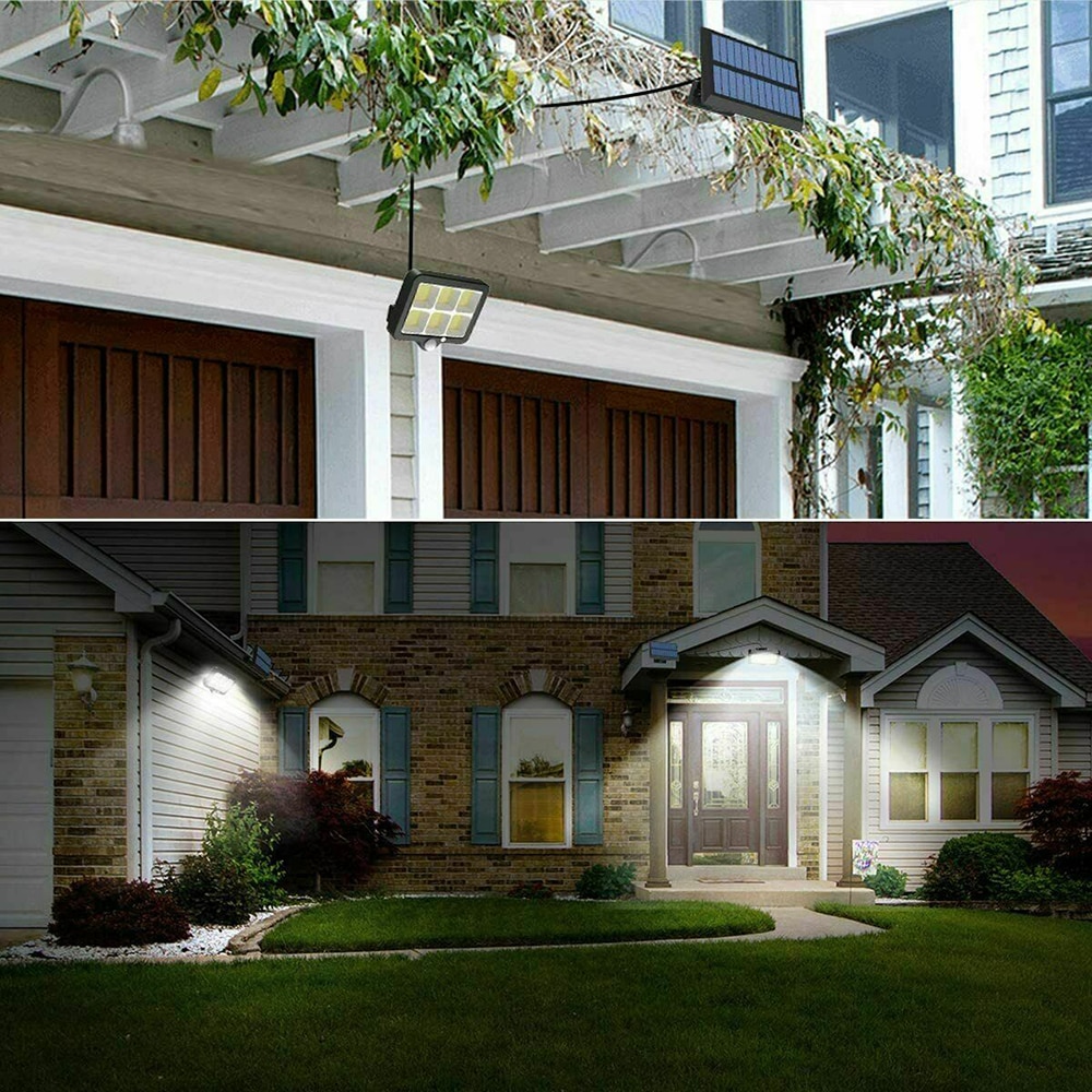 100LED Solar Light Outdoor Wall Lamps Motion Sensor Split Type Waterproof Garden Solar Spotlight For Patio Yards Path Street