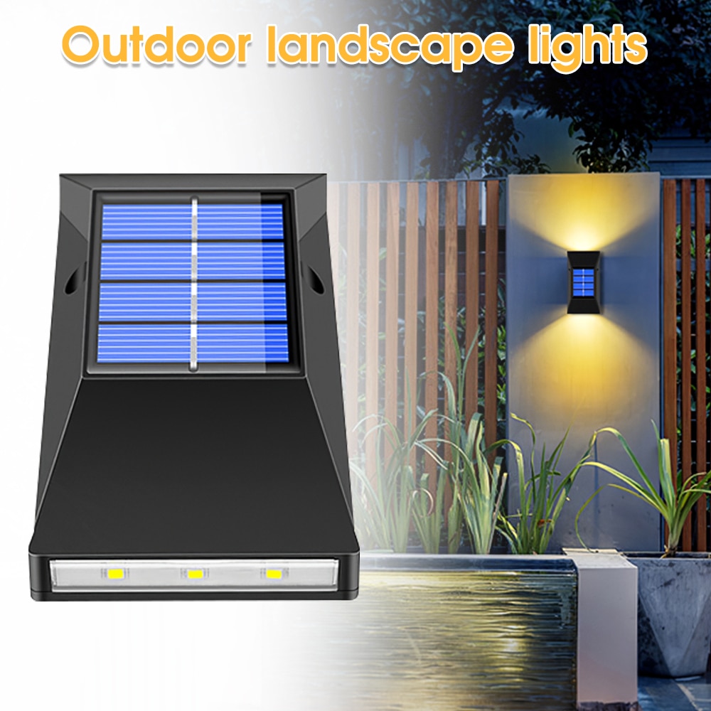 2Pcs Solar Light Outdoor Wall Lamp IP65 Waterproof Super Bright 6LED Solar Wall Light For Garden Decoration Patio Street Lamps