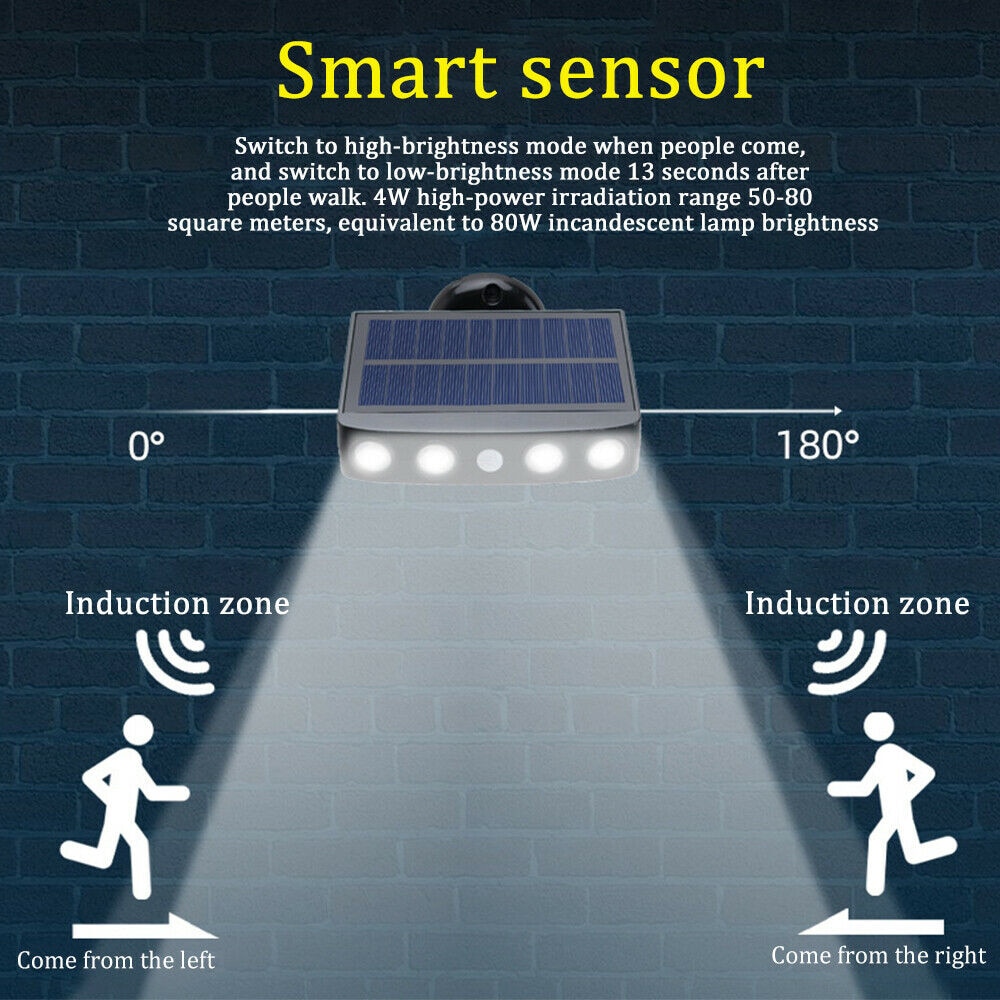 Solar Wall Light Outdoor LED Street Lamps PIR Motion Sensor Waterproof Pathway Spotlight for Patio Yard Garden Solar Lamp