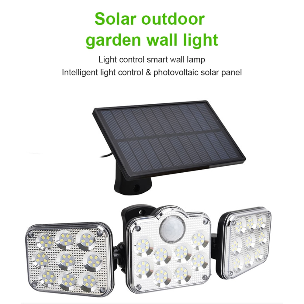 138LED Outdoor Solar Lights PIR Motion Sensor Wall Lamp Waterproof Super Bright Street Light For Garden Patio Yard Lighting