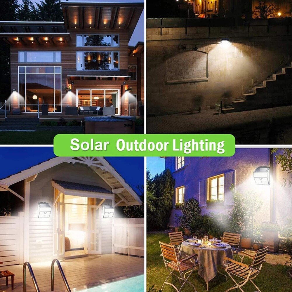436 LED Solar Light Outdoor Spotlight PIR Motion Sensor Waterproof Wall Lamp For Street Pathway Garden Decoration Lighting