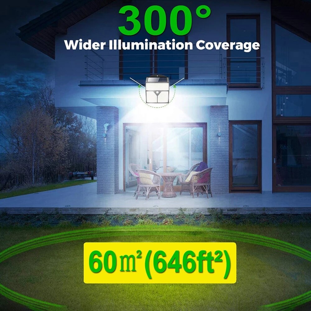 436 LED Solar Light Outdoor Spotlight PIR Motion Sensor Waterproof Wall Lamp For Street Pathway Garden Decoration Lighting