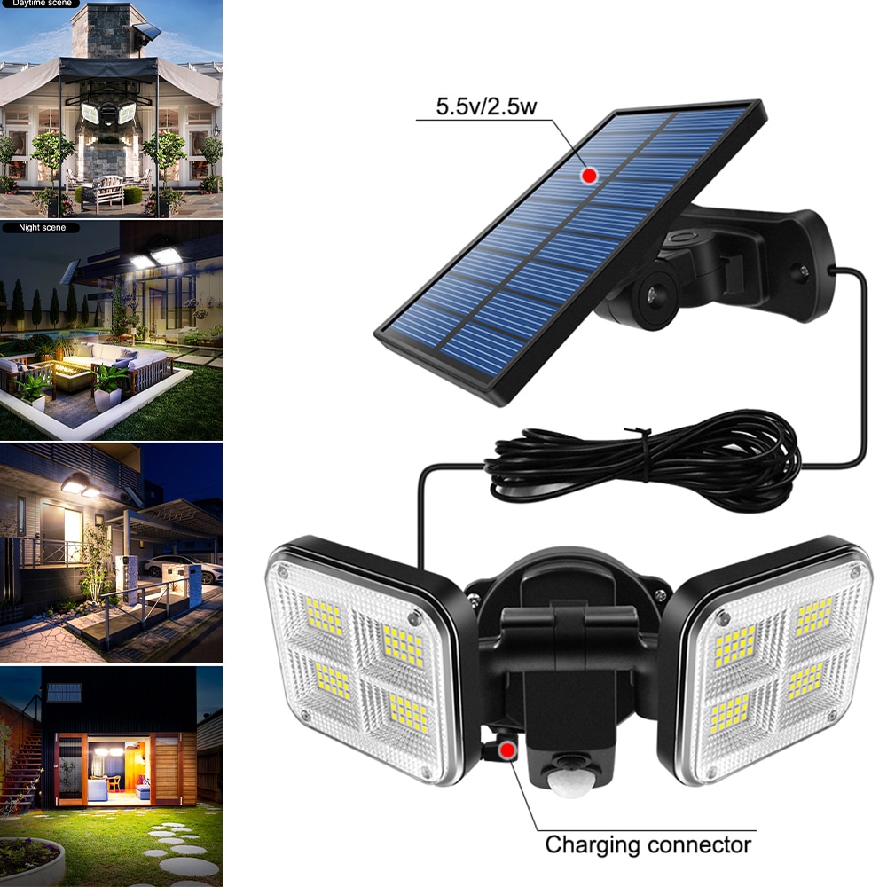 120/138 LED Solar Lights Outdoor 20W PIR Motion Sensor IP65 Waterproof Wall Lamps For Garden Patio Yard Street Light