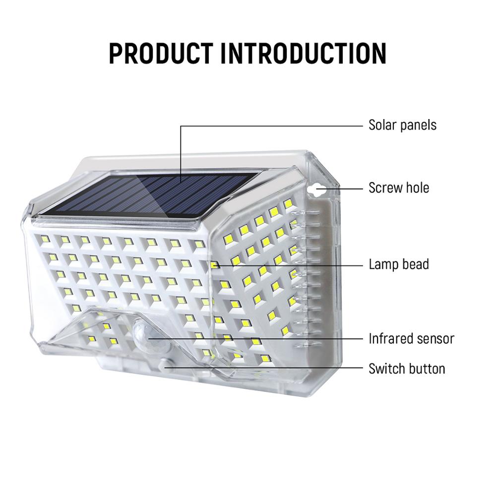 90LED Outdoor Solar Light PIR Motion Sensor Wall Lamps IP65 Waterproof Garden Solar Lamp for Yard Path Patio Street Lights