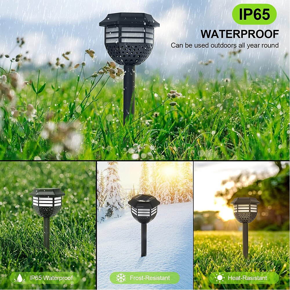 4Pcs Solar Lawn Lamp IP65 Waterproof LED Garden Decoration Light For Pathway Patio Yard Landscape Lighting Solar Powered Lamps