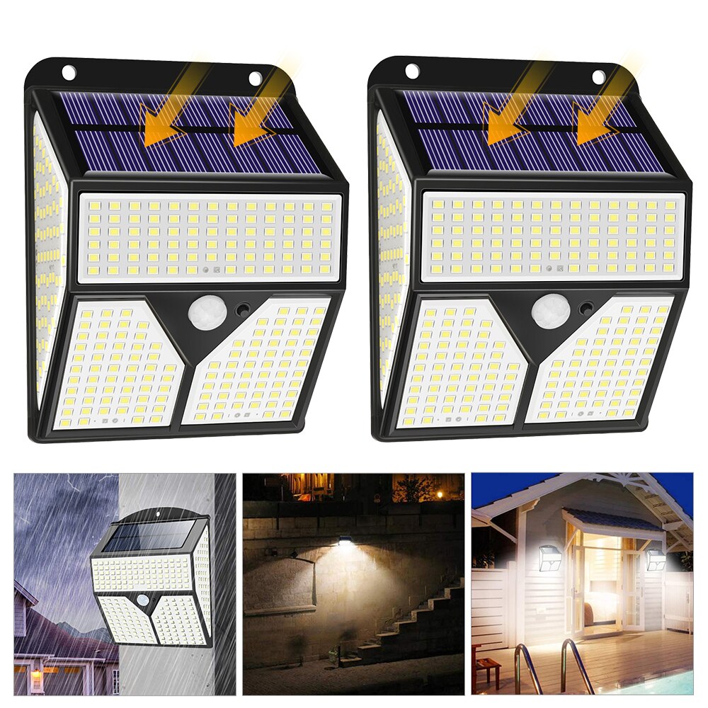 335 LED Solar Light Outdoor PIR Motion Sensor Wall Lamp Waterproof Garden Solar Lamp For Yard Pathway Lighting Street Lights