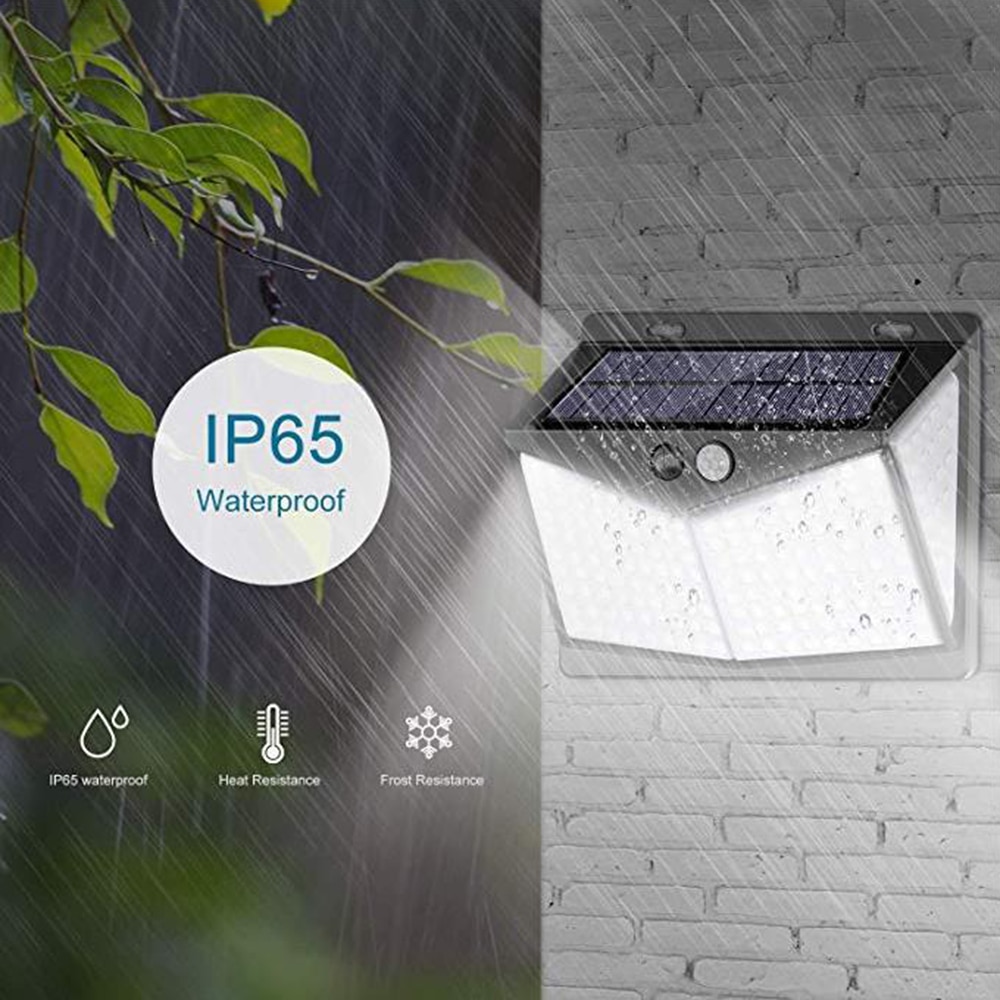 208 LED Solar Light Outdoor PIR Motion Sensor Waterproof Super Bright Solar Powered Garden Wall Lamp For Patio Yard Street Light