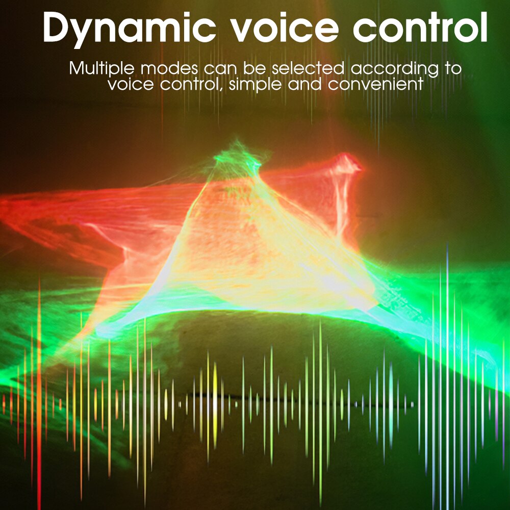 128 Patterns Laser Projector Light Voice Control RGB Strobe Effect Stage Light For Party Show DJ Home KTV Disco Lamps