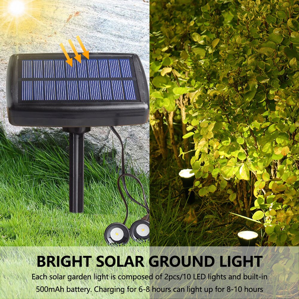 Solar Lights Outdoor Waterproof Lawn Lamps Spotlights Pathway 2/10 in 1 Landscape Lighting Garden Decoration Patio Yard Light