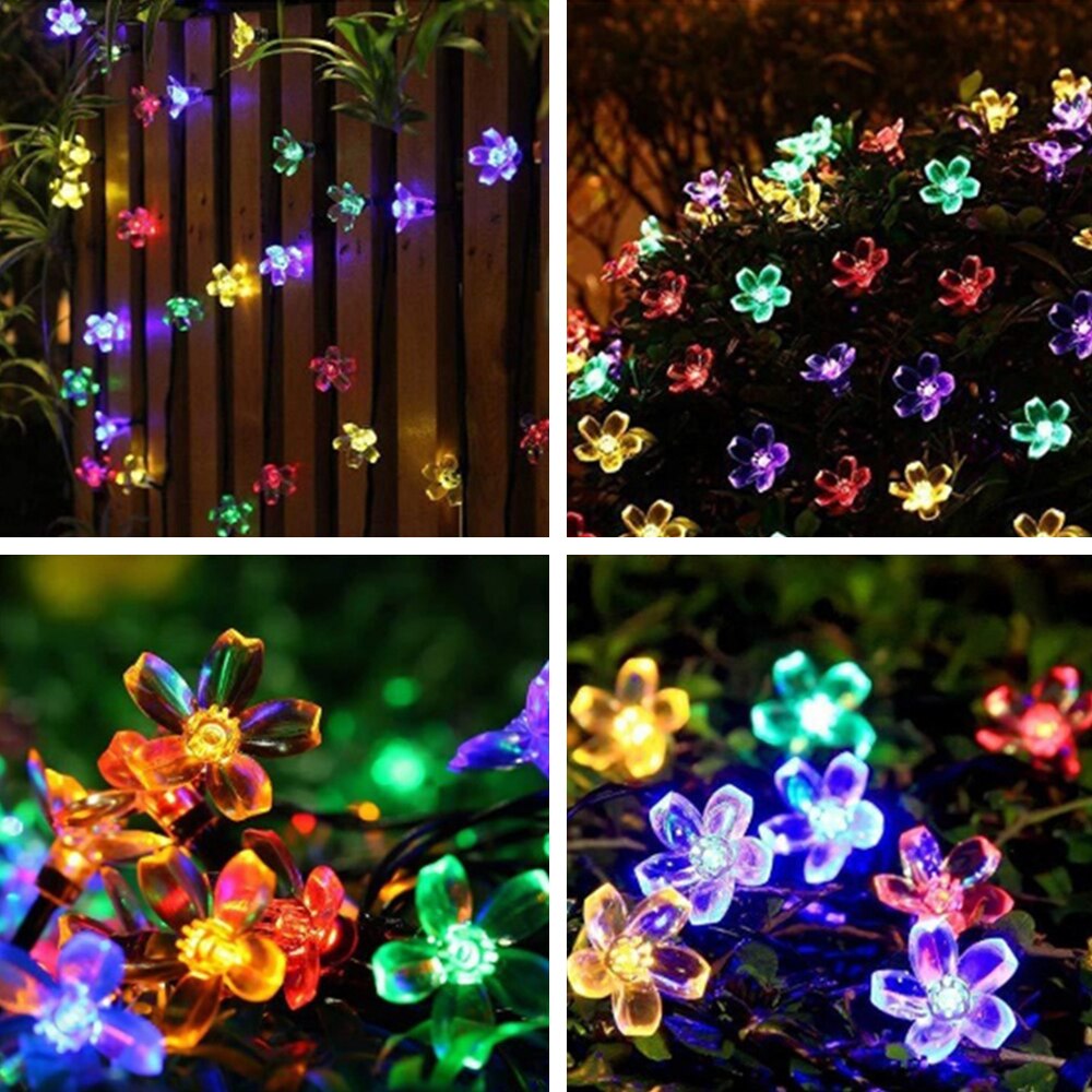 7m 50LED Flower Solar Lamp LED String Light Solar Power Fairy Lights String Garlands Christmas Decor Light For Outdoor Garden