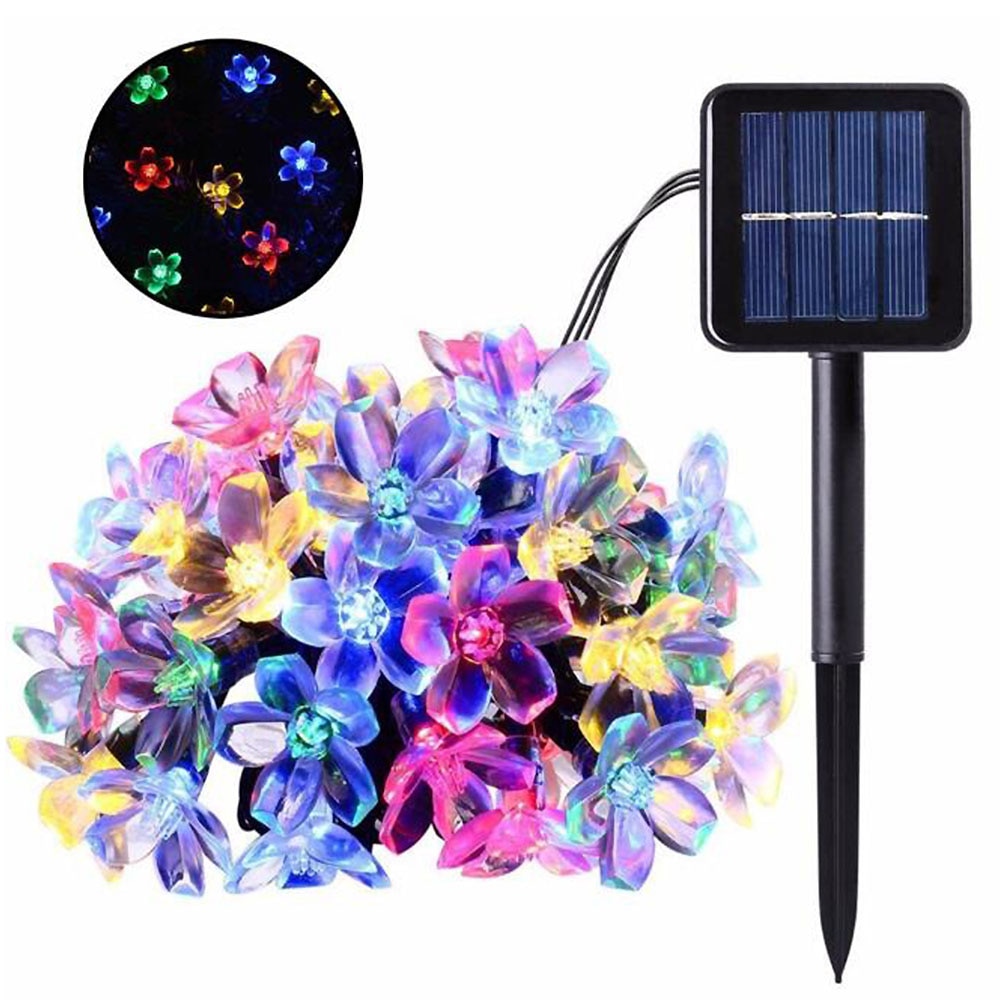 7m 50LED Flower Solar Lamp LED String Light Solar Power Fairy Lights String Garlands Christmas Decor Light For Outdoor Garden