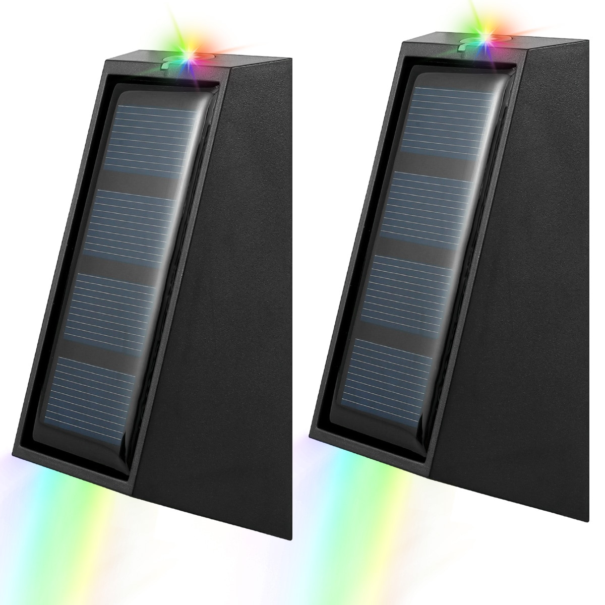 2 Pcs Solar Powered Light Garden Decor Xmas Outdoor Waterproof LED Light Wall Lamp IP65 LED Light Decoration for Patio Fence