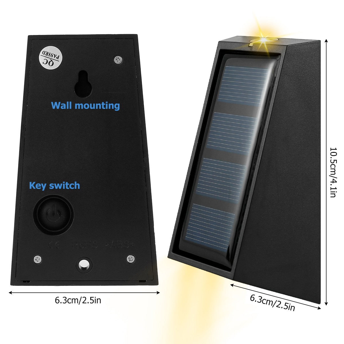 2 Pcs Solar Powered Light Garden Decor Xmas Outdoor Waterproof LED Light Wall Lamp IP65 LED Light Decoration for Patio Fence