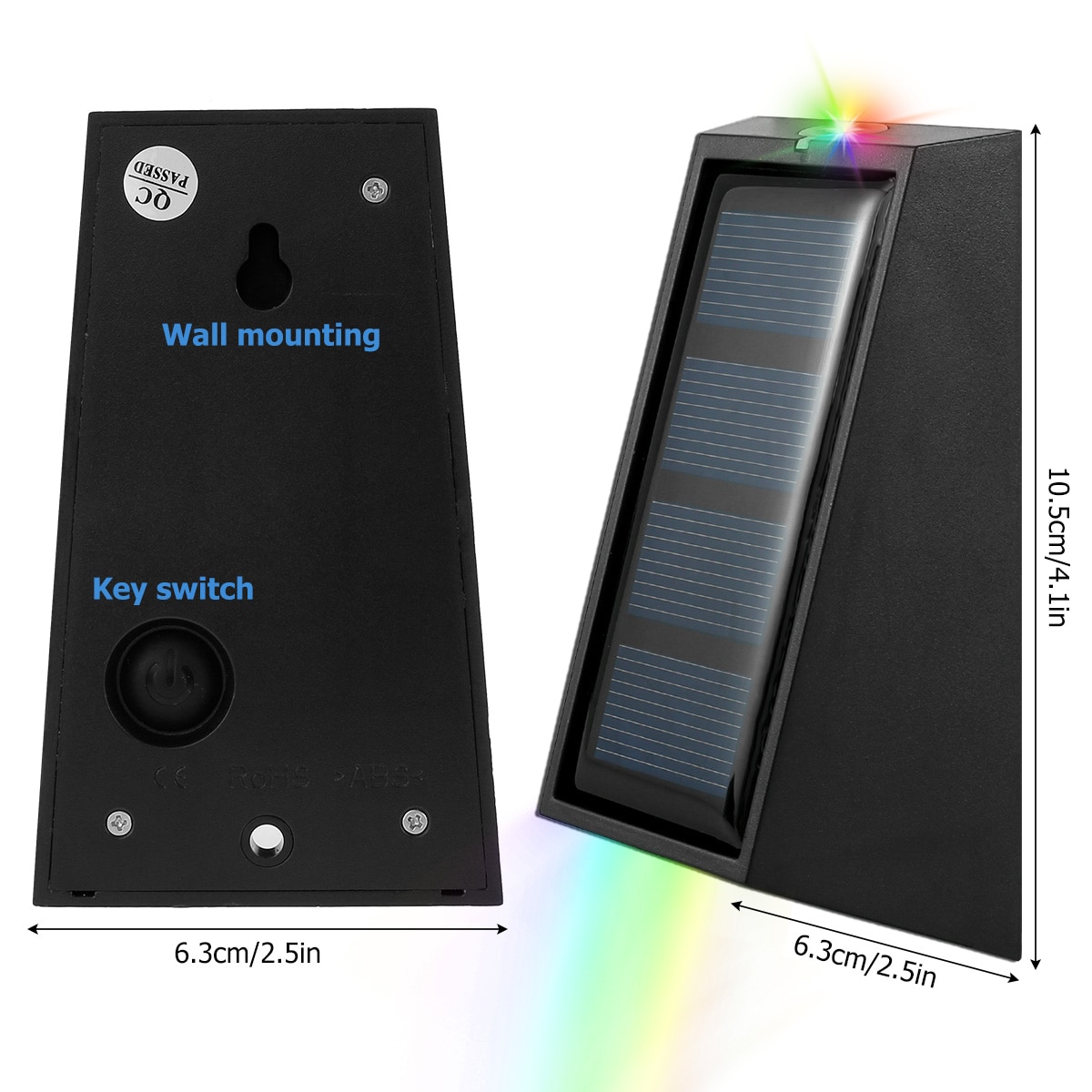 2 Pcs Solar Powered Light Garden Decor Xmas Outdoor Waterproof LED Light Wall Lamp IP65 LED Light Decoration for Patio Fence