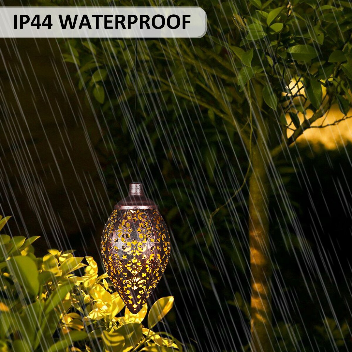 Solar Garden Light Metal Lantern Hanging Light Solar Lamp Outdoor Waterproof Landscape Light Retro Lantern Garden Lights Decor
