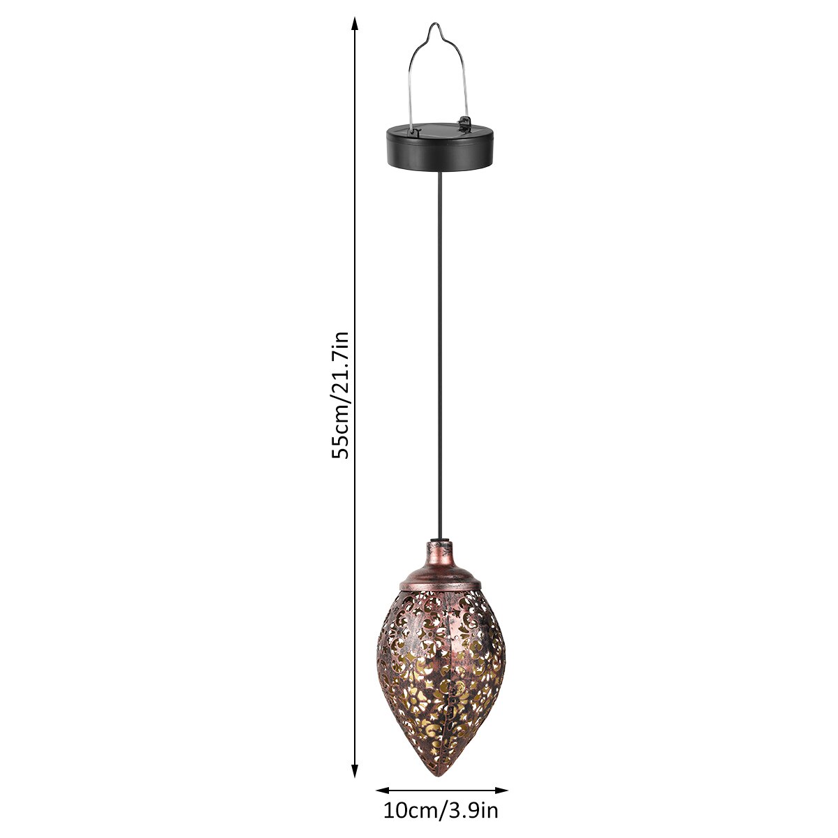Solar Garden Light Metal Lantern Hanging Light Solar Lamp Outdoor Waterproof Landscape Light Retro Lantern Garden Lights Decor